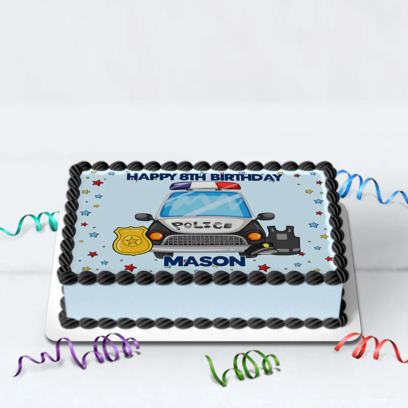 Police Car Birthday Decorations, Cop Party Supplies, Police Themed, Police cop Digital Template, Editable Kids Police Image SVG PNG