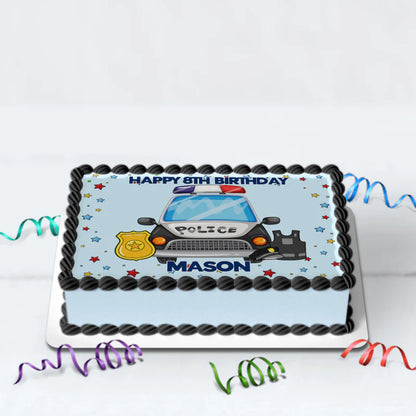 Police Car Birthday Decorations, Cop Party Supplies, Police Themed, Police cop Digital Template, Editable Kids Police Image SVG PNG