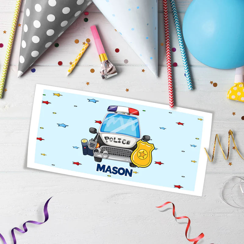 Police Car Birthday Decorations, Cop Party Supplies, Police Themed, Police cop Digital Template, Editable Kids Police Image SVG PNG