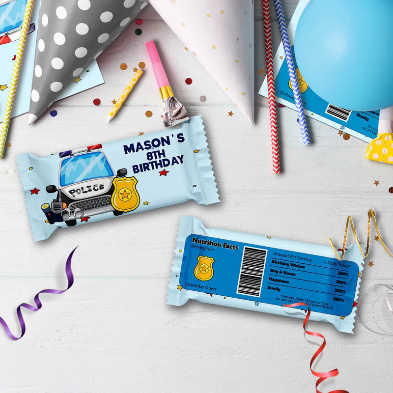 Police Car Birthday Decorations, Cop Party Supplies, Police Themed, Police cop Digital Template, Editable Kids Police Image SVG PNG