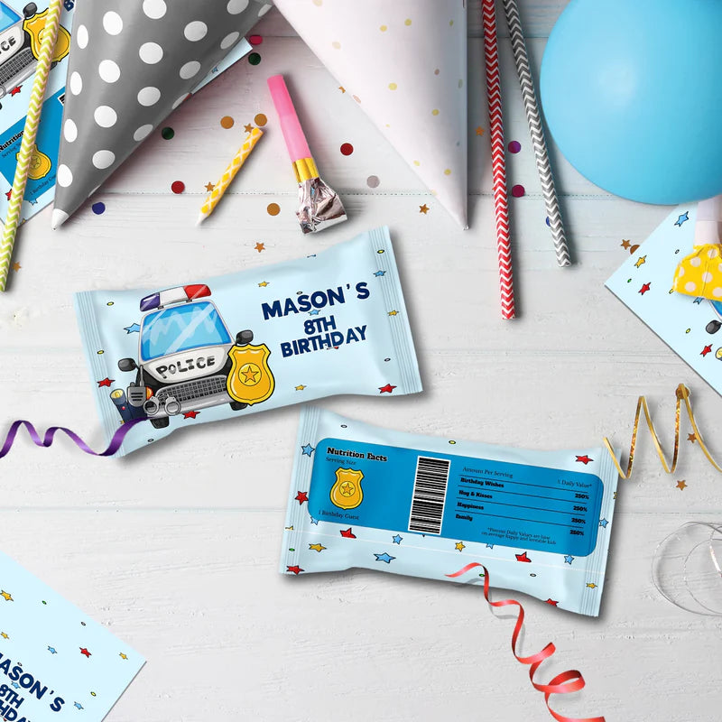 Police Car Birthday Decorations, Cop Party Supplies, Police Themed, Police cop Digital Template, Editable Kids Police Image SVG PNG