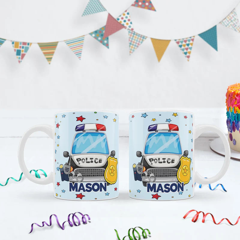 Police Car Birthday Decorations, Cop Party Supplies, Police Themed, Police cop Digital Template, Editable Kids Police Image SVG PNG