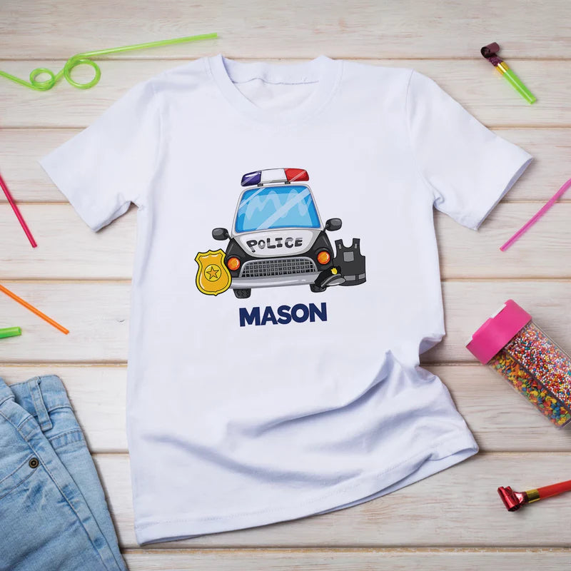 Police Car Birthday Decorations, Cop Party Supplies, Police Themed, Police cop Digital Template, Editable Kids Police Image SVG PNG