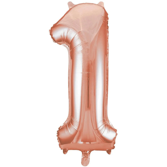 Giant Rose Gold Number 1 Foil Balloon