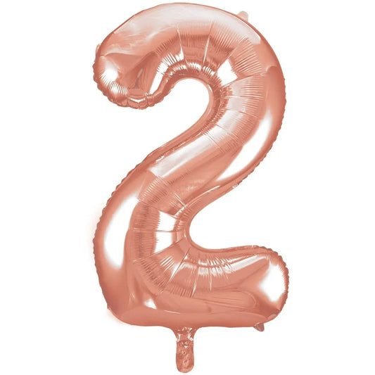 Giant Rose Gold Number 2 Foil Balloon