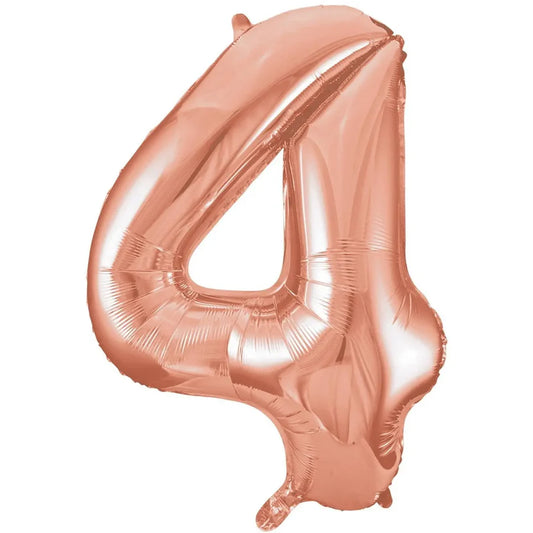 Giant Rose Gold Number 4 Foil Balloon