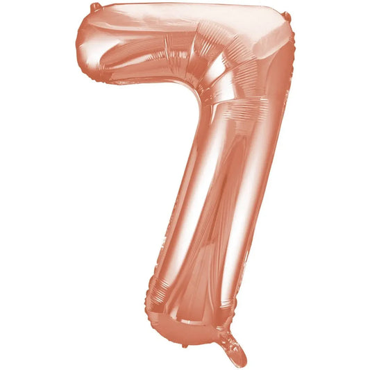 Giant Rose Gold Number 7 Foil Balloon