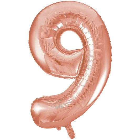 Giant Rose Gold Number 9 Foil Balloon