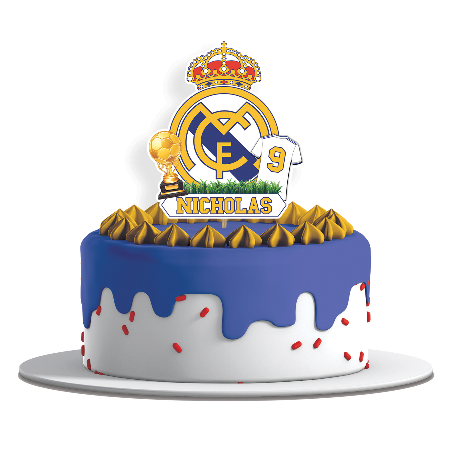 Real Madrid CF Personalized Cake Toppers - Unique, Customizable, Perfect for Celebrations