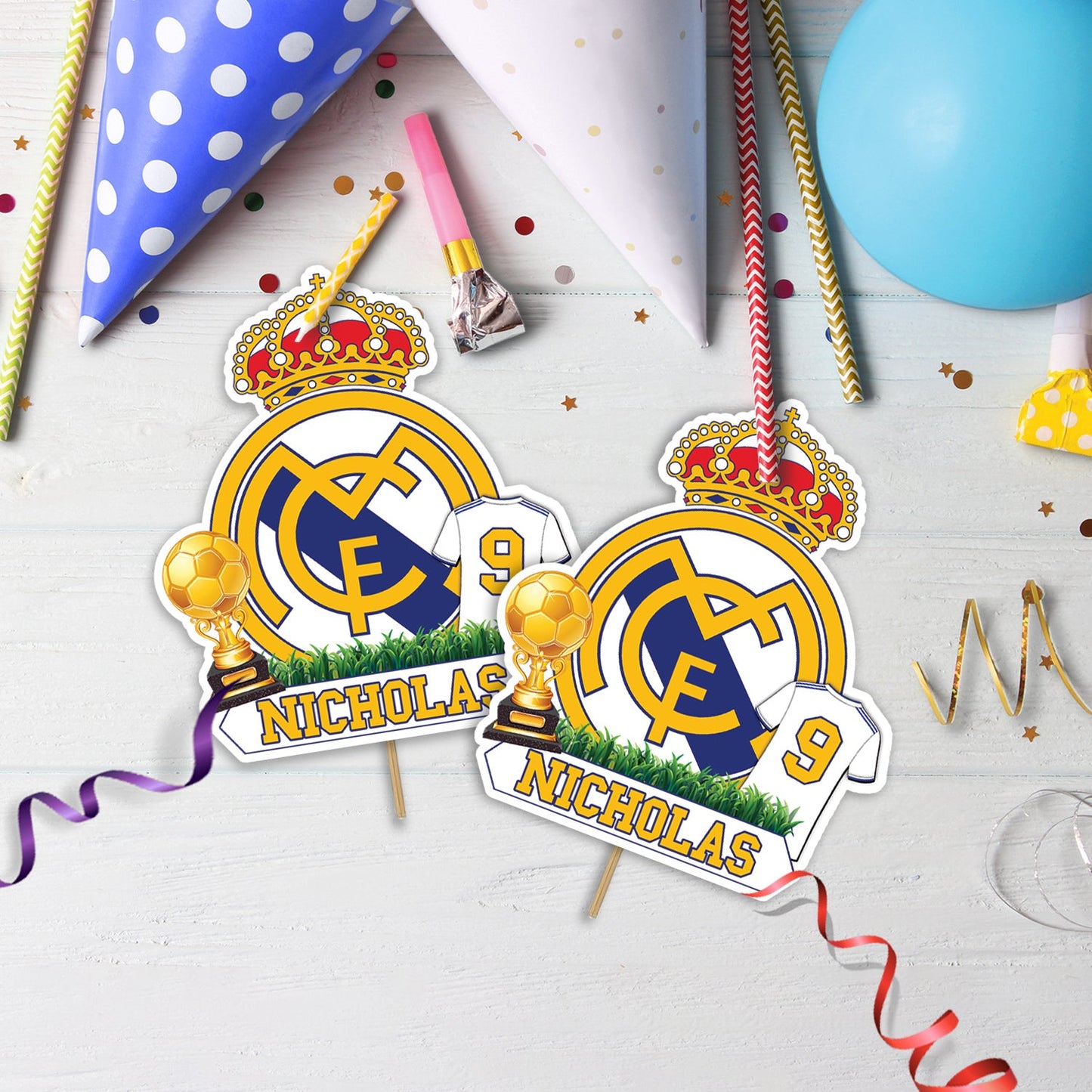 Real Madrid Birthday Decorations, La Liga Spain Party Supplies, Madridistas Real Madrid, Los Blancos Madrid, Real Madrid CF SVG