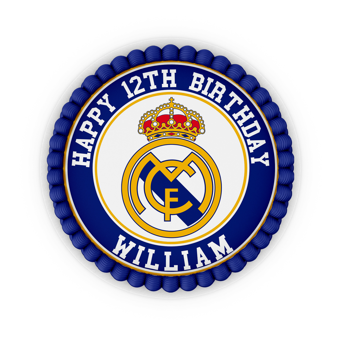 Round Real Madrid CF Personalized Cake Images - Add a Personal Touch to Your Party