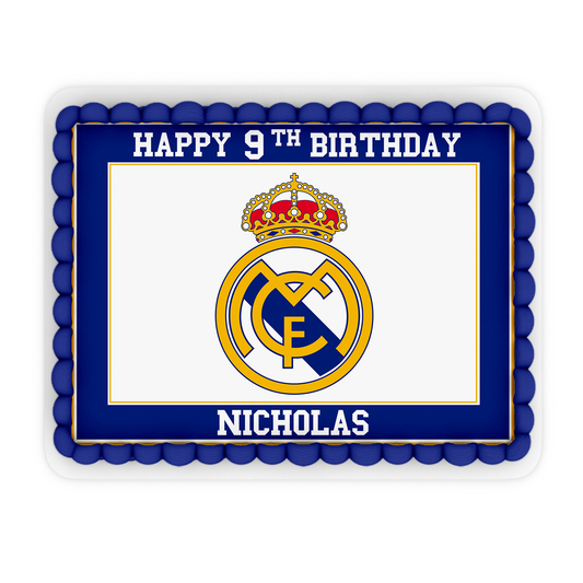 Rectangle Real Madrid CF Personalized Cake Images - Make Your Event Memorable