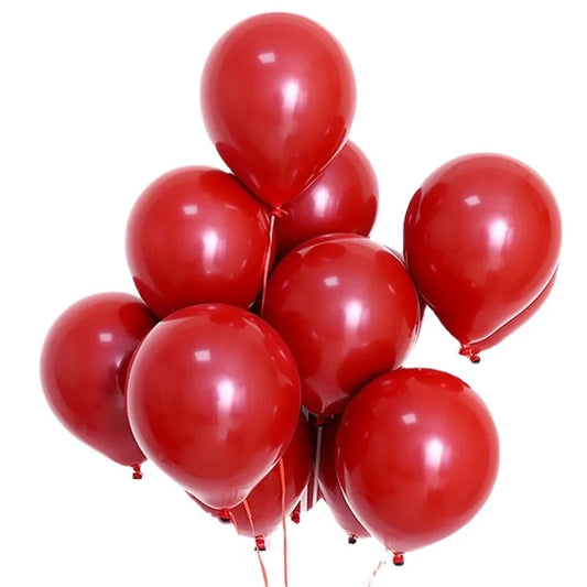 red and black Dark Red 8 pcs double layers latex balloons