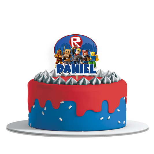 Roblox themed personalized cake toppers