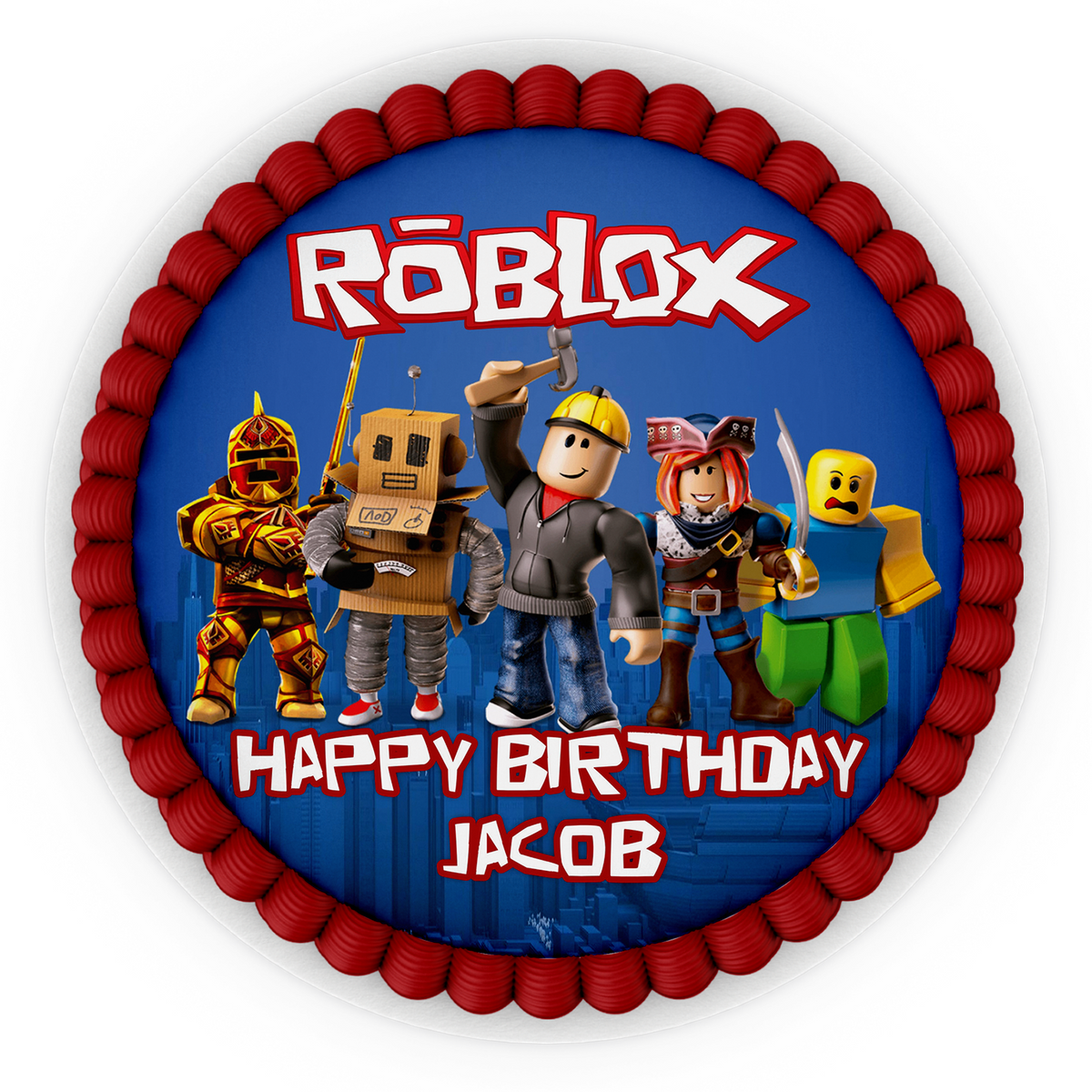 Round Roblox Personalized Cake Images - Add Fun to Your Celebration ...