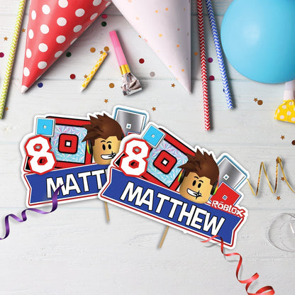 Roblox Birthday Decorations, Roblox Party Supplies, Roblox Themed, Roblox Digital Template, Editable Roblox Image SVG PNG