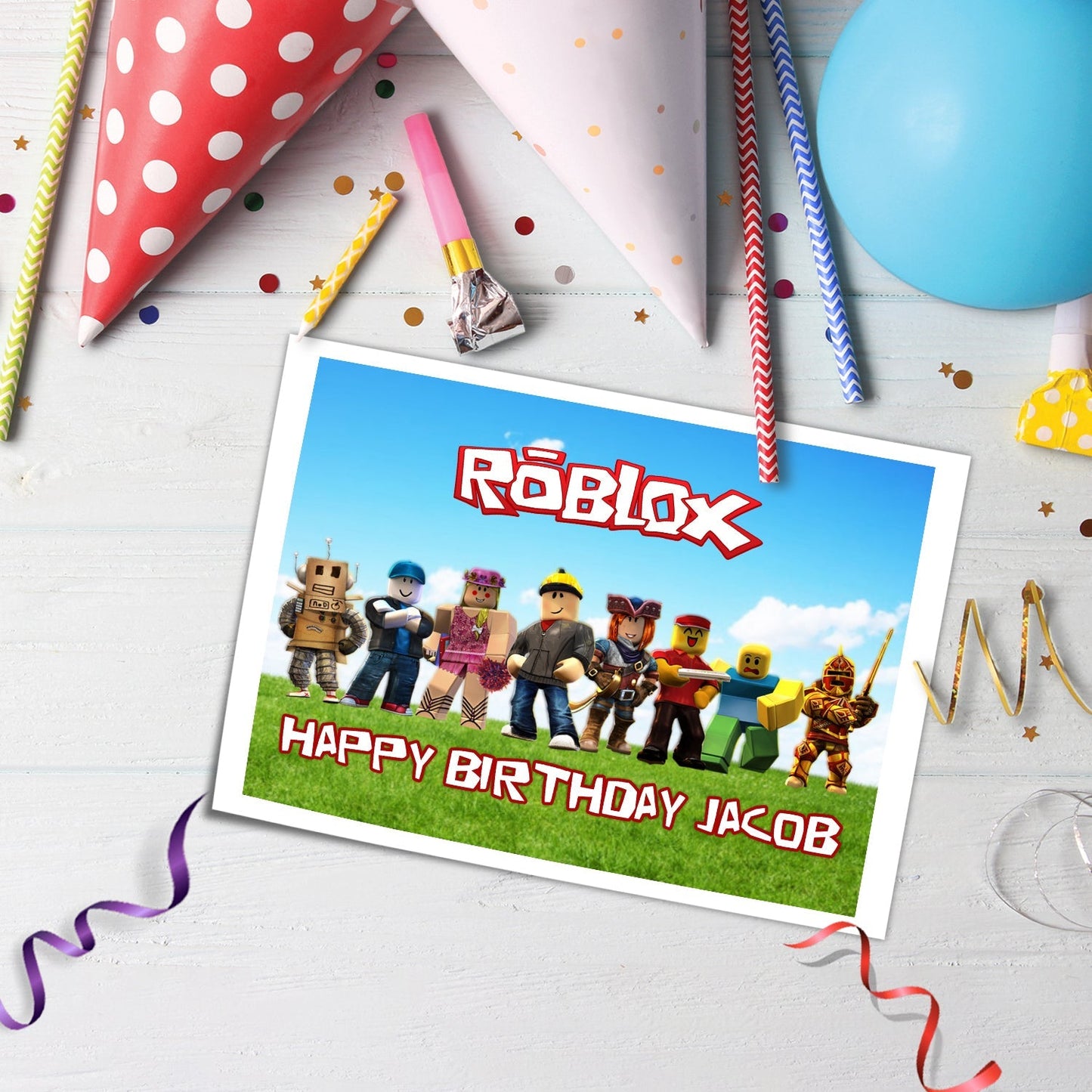 Rectangle Roblox Personalized Cake Images - Make Your Party Memorable