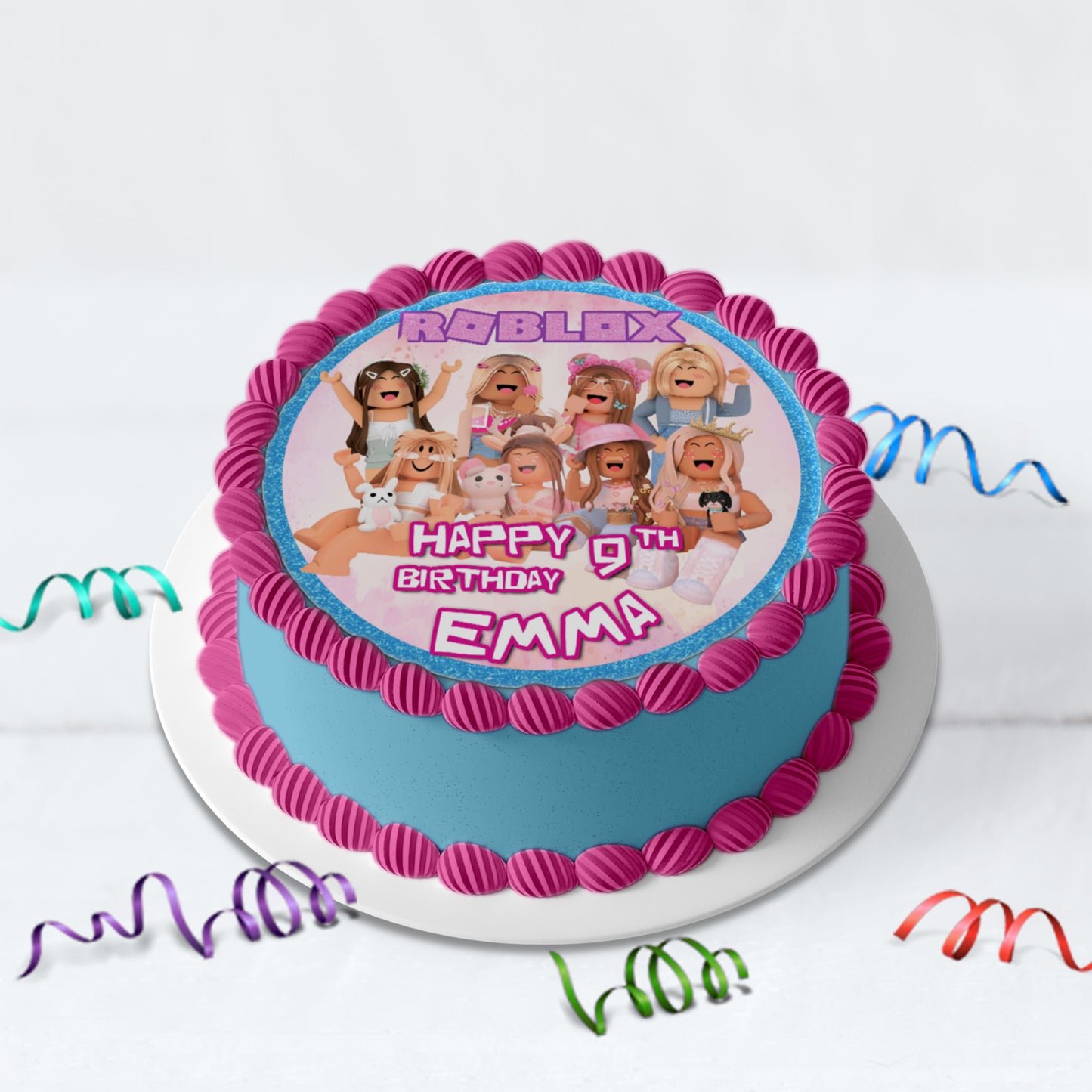 Round Roblox Personalized Cake Images - Add Fun to Your Celebration