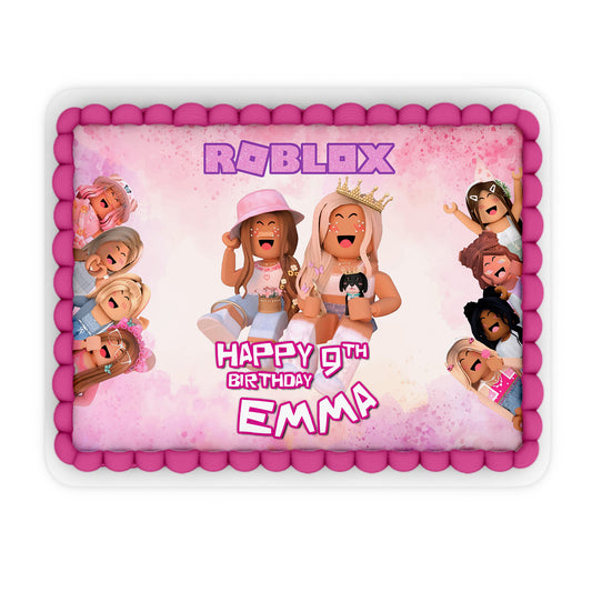 Rectangle Roblox Personalized Cake Images - Make Your Party Memorable