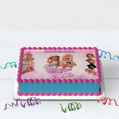 Rectangle Roblox Personalized Cake Images - Make Your Party Memorable