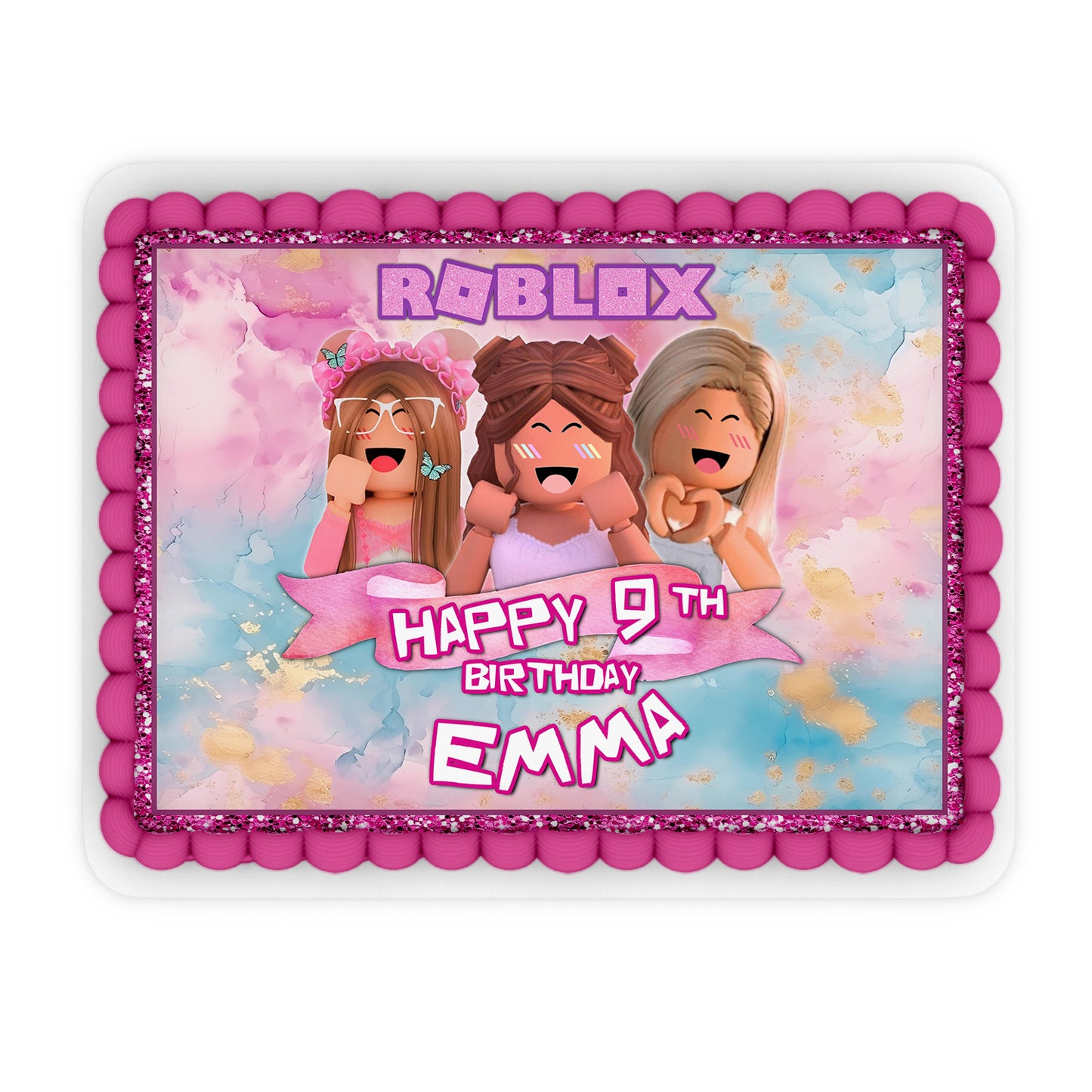 Rectangle Roblox Personalized Cake Images - Make Your Party Memorable