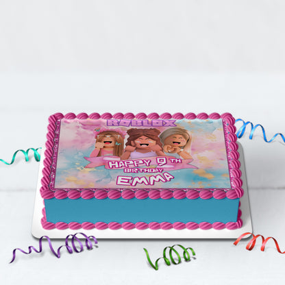 Rectangle Roblox Personalized Cake Images - Make Your Party Memorable