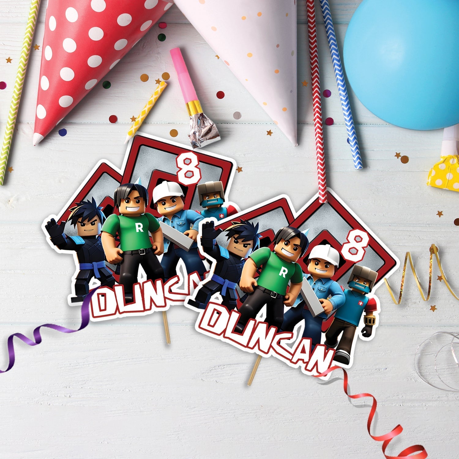 Roblox Birthday Decorations, Roblox Video Games Party Supplies, Roblox Themed, Roblox Template Digital Template, Editable Roblox 3D Image SVG PNG