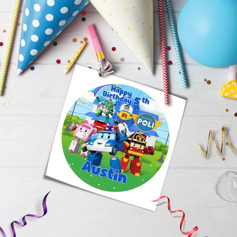 Robocar POLI Icing Sheet - Custom Edible Cake Image Topper 2024