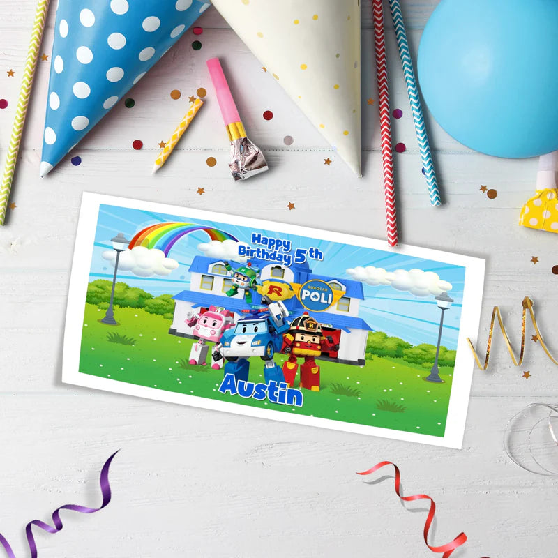 Robocar Poli Birthday Decorations, Robocar Rescue Team Party Supplies, Robocar Broomstown Themed, Robocar POLI Digital Template, Editable Robocar POLI Image SVG PNG