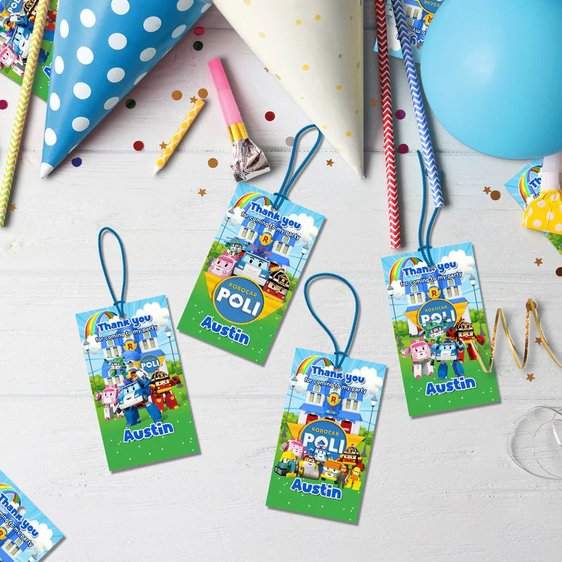 Robocar Poli Birthday Decorations, Robocar Rescue Team Party Supplies, Robocar Broomstown Themed, Robocar POLI Digital Template, Editable Robocar POLI Image SVG PNG