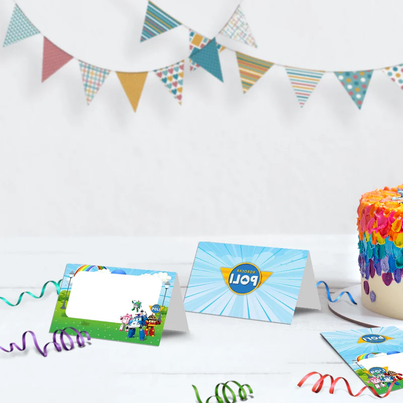 Robocar Poli Birthday Decorations, Robocar Rescue Team Party Supplies, Robocar Broomstown Themed, Robocar POLI Digital Template, Editable Robocar POLI Image SVG PNG