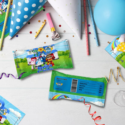 Robocar Poli Birthday Decorations, Robocar Rescue Team Party Supplies, Robocar Broomstown Themed, Robocar POLI Digital Template, Editable Robocar POLI Image SVG PNG