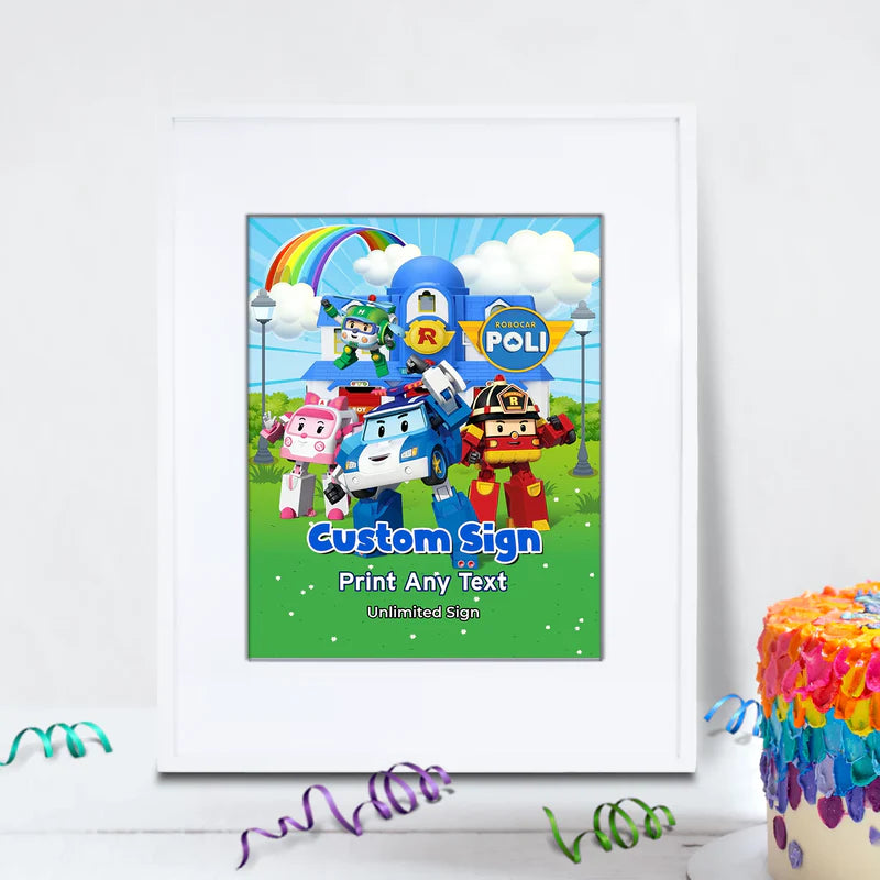 Robocar Poli Birthday Decorations, Robocar Rescue Team Party Supplies, Robocar Broomstown Themed, Robocar POLI Digital Template, Editable Robocar POLI Image SVG PNG