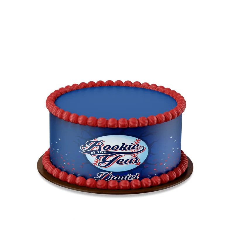 rookie of the year edible cake strips personalized for birthday cake