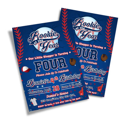 rookie of the year birthday card invitations printable design