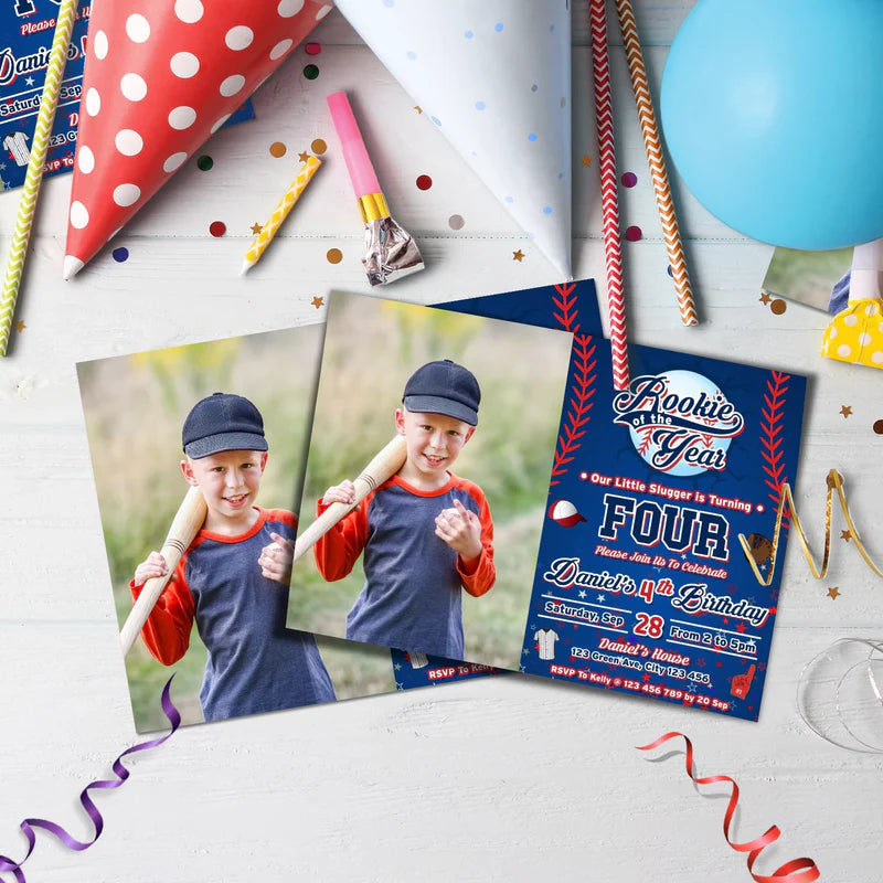Rookie of The Year Birthday Decorations, MVP Sport Party Supplies, Baseball Themed, Rookie of the Year Digital Template, Editable Rookie of the Year Image SVG PNG