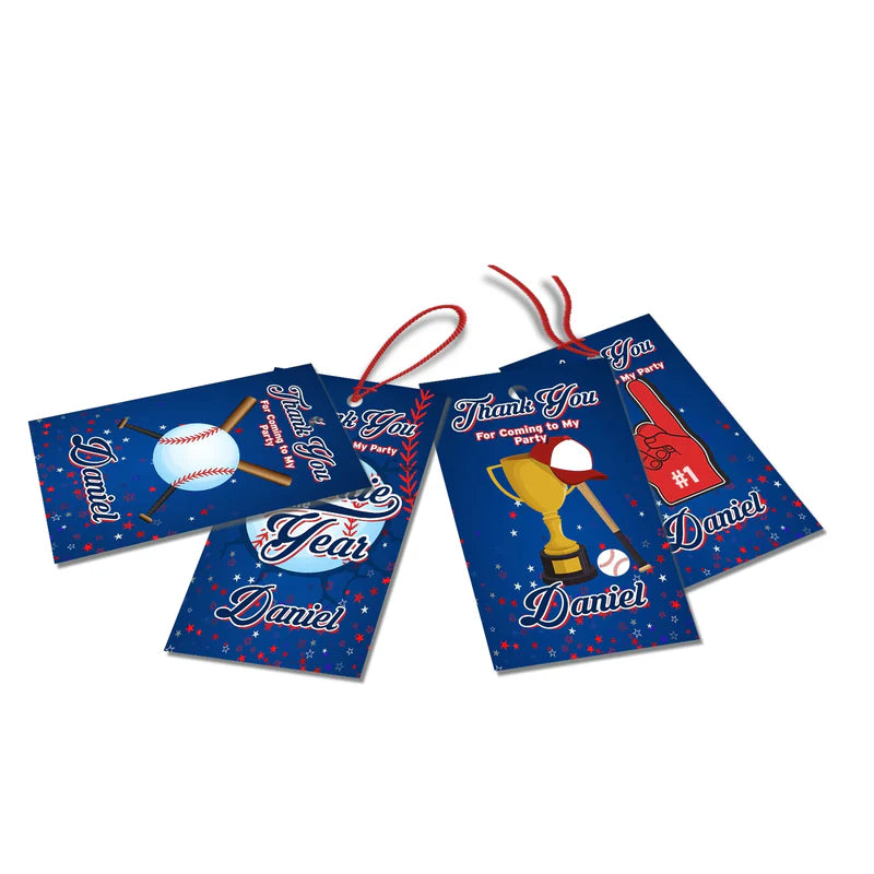 rookie of the year thank you tags printable baseball party favor