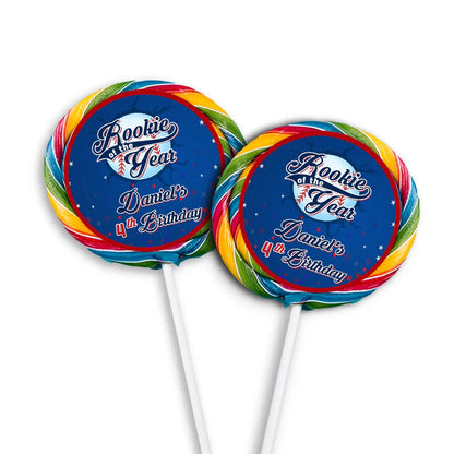 rookie of the year lollipop label for birthday sweets