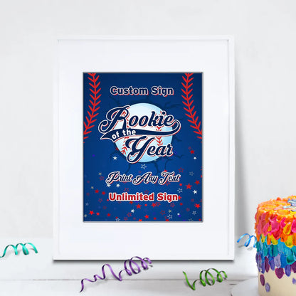 Rookie of The Year Birthday Decorations, MVP Sport Party Supplies, Baseball Themed, Rookie of the Year Digital Template, Editable Rookie of the Year Image SVG PNG