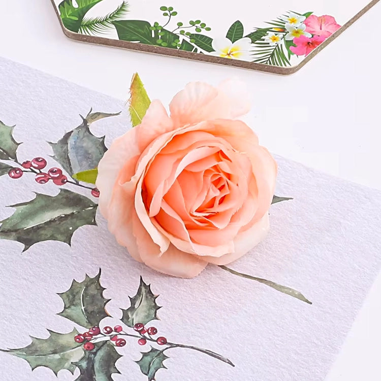 Peach Princess Suki Rose Artificial Flower Cake Topper | Flower Head Cake Decoration