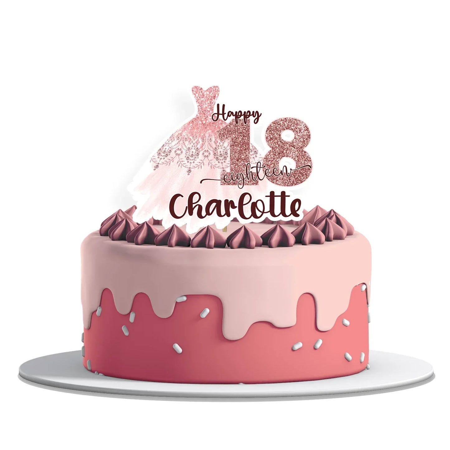 Rose Gold Personalized Cake Toppers custom decoration for birthdays, weddings, and special occasions