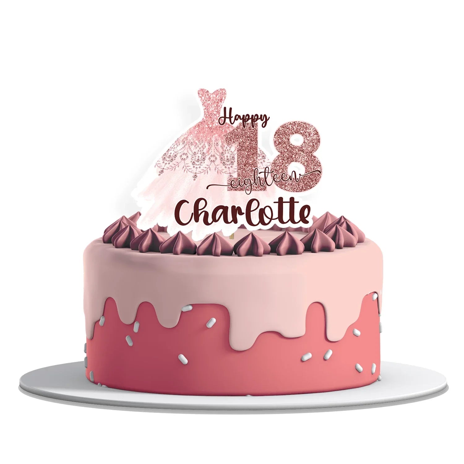 Rose Gold Personalized Cake Toppers custom decoration for birthdays, weddings, and special occasions