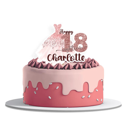 Rose Gold Personalized Cake Toppers custom decoration for birthdays, weddings, and special occasions