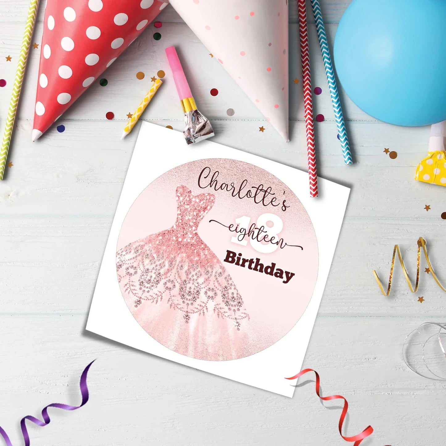 Rose Gold Personalized Edible Icing Sheet Cake Images