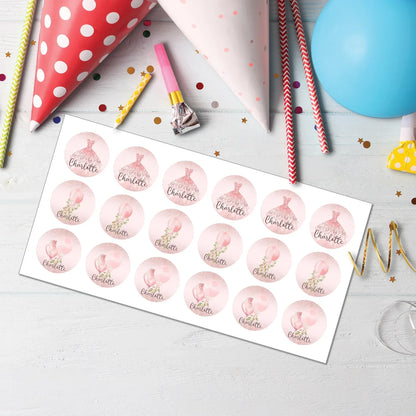 Rose Gold Personalized Cupcake Toppers - Birthday Party Decoration