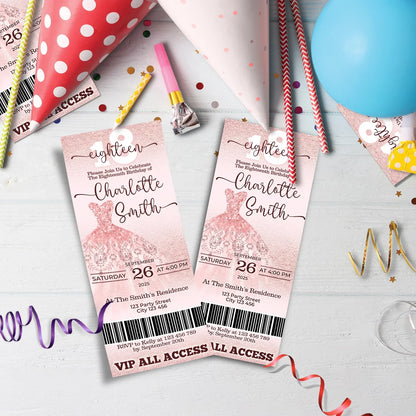 18th birthday Birthday Decorations, 16th birthday Party Supplies, Teen Birthday Themed, Adult Birthday Digital Template, Editable Rose Gold Image SVG PNG