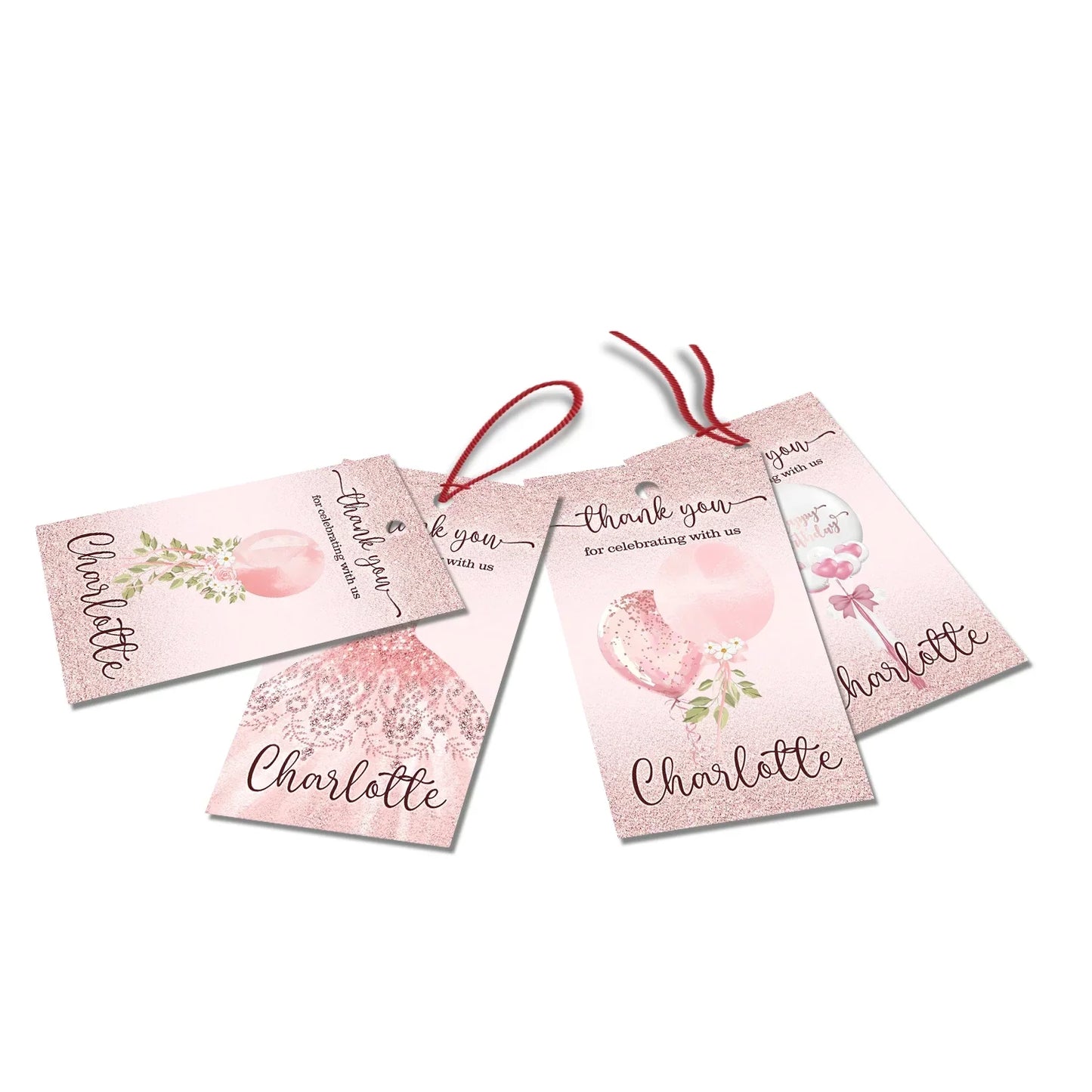 Rose Gold Thank You Tags printable thank you tags for party favors and gift packaging