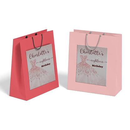 Rose Gold Goodie Bag Label elegant party favor bag labels for birthdays and celebrations