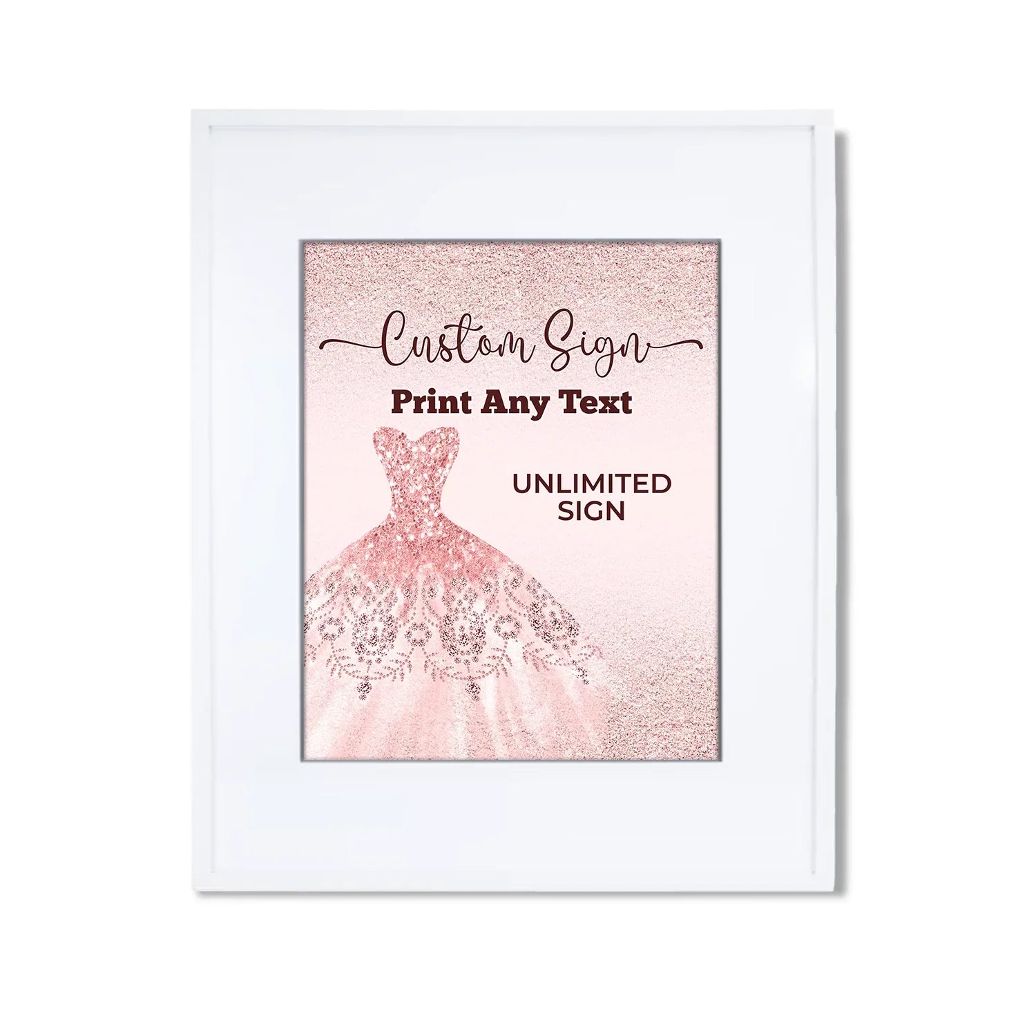 Rose Gold Custom Sign personalized event signage for birthdays, weddings, and parties