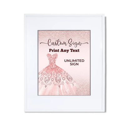 Rose Gold Custom Sign personalized event signage for birthdays, weddings, and parties